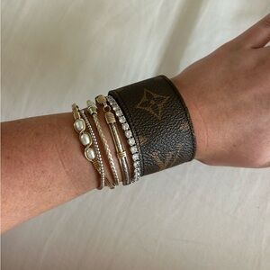 Repurposed LV leather bracelet